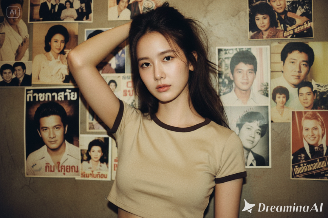 Hasil edit gaya vintage retro dengan nuansa hangat dan natural