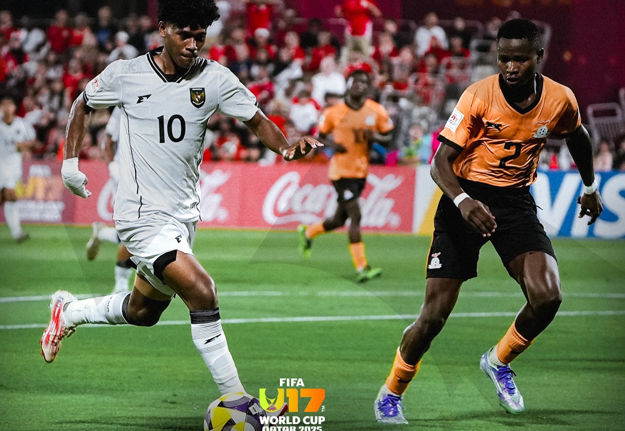 Indonesia saat lawan Zambia di match pertama.
