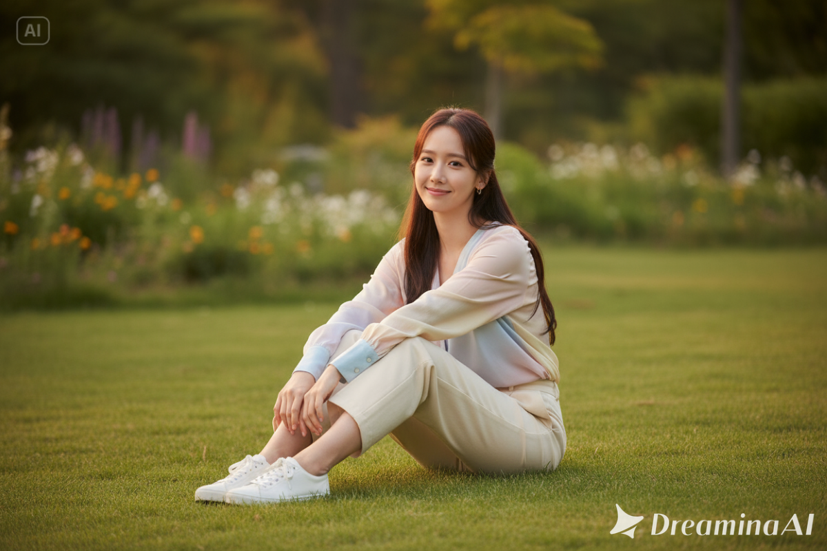 Hasil edit foto di taman