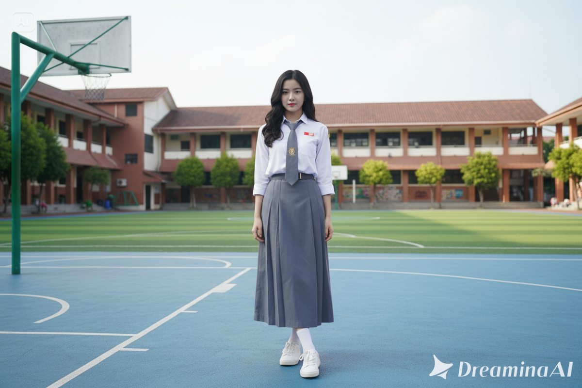 Hasil edit foto kasual ala SMA estetik dan natural