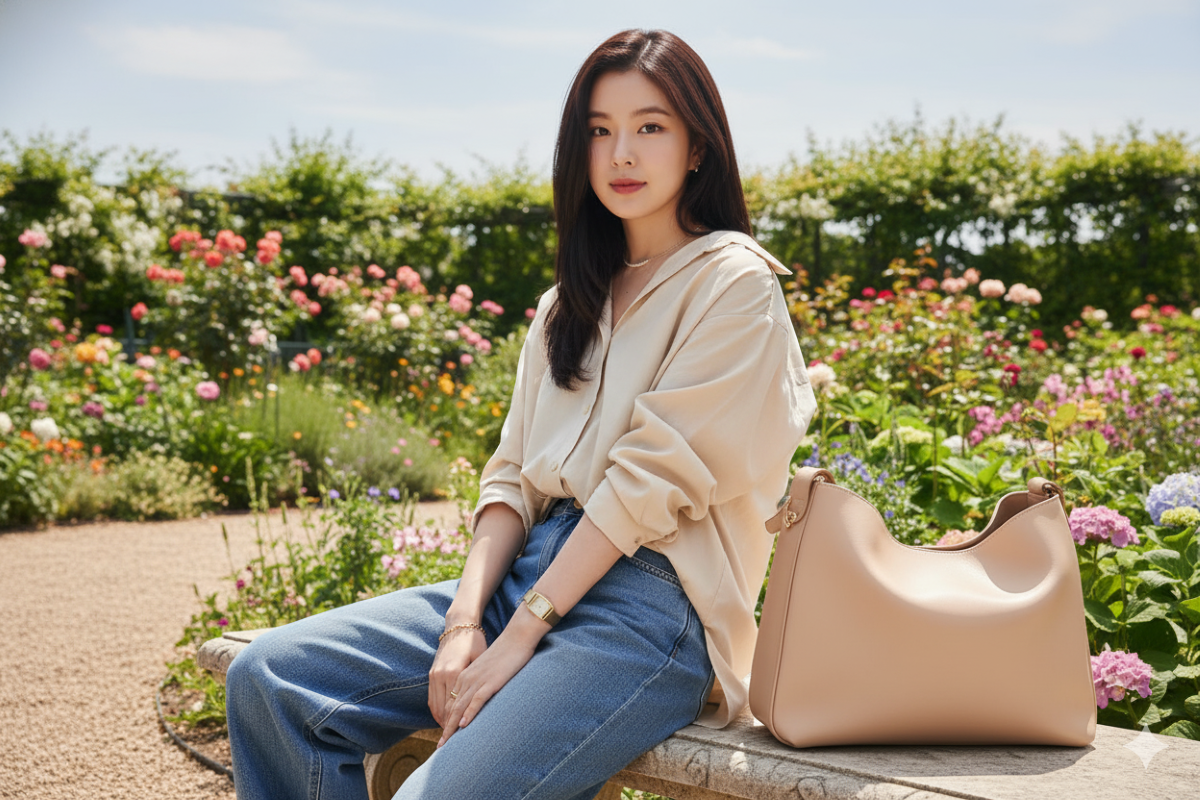 Hasil edit foto outdoor estetik dengan tampilan natural