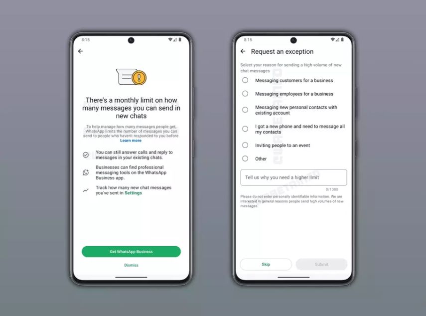Fitur baru WhatsApp &ldquo;New Chat Message Limit&rdquo; akan membatasi pesan ke kontak baru yang belum membalas.