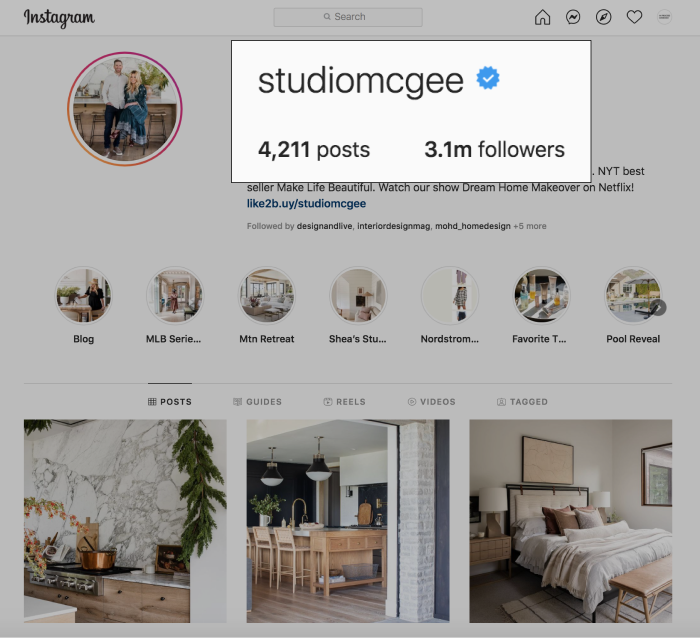 Akun Instagram dekorasi interior.