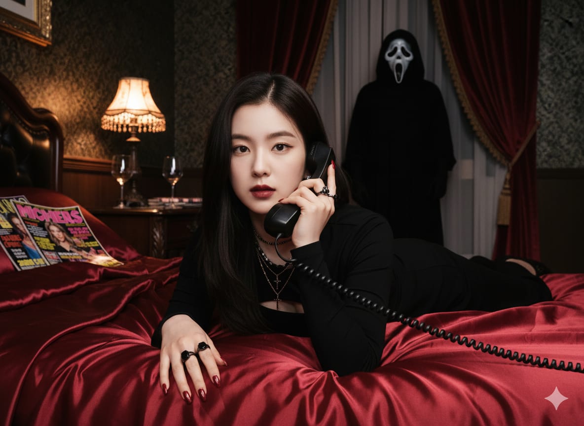 Hasil edit foto ala Gothic Y2K