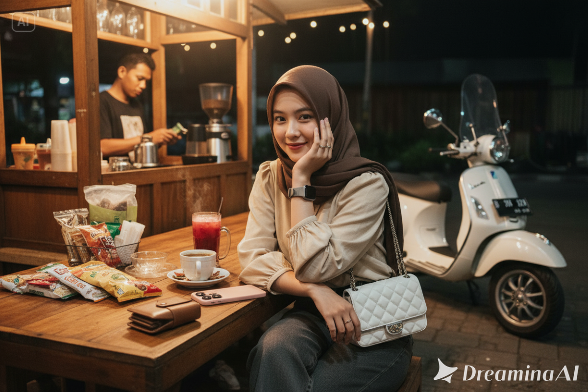 Hasil edit foto ala coffee stall aesthetic