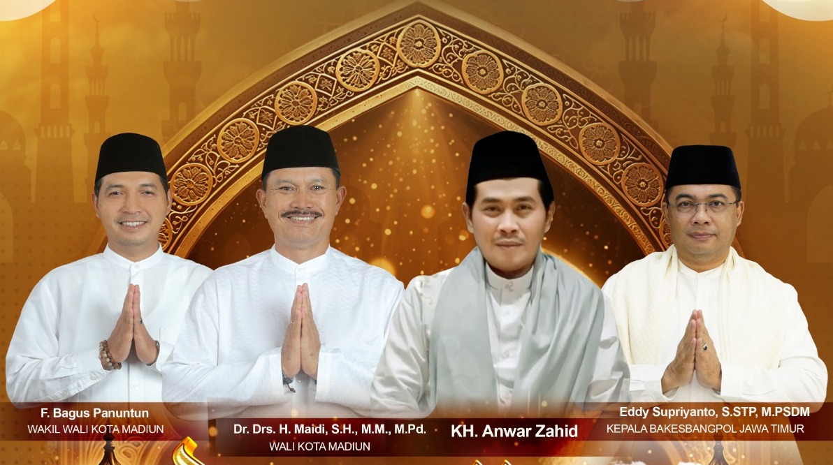 Pengajian Damai di Pahlawan Street Center (PSC) Kota Madiun menghadirkan pendakwah kondang, KH Anwar Zahid.