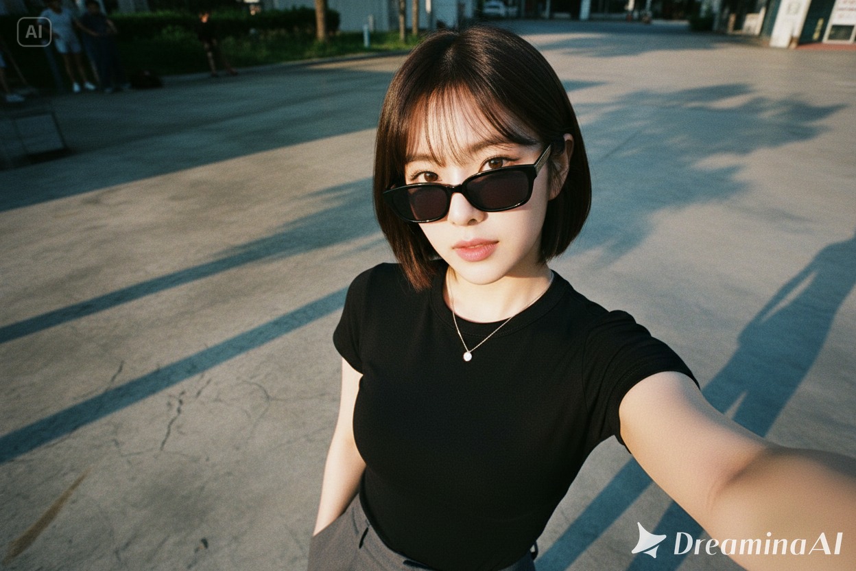 Hasil edit foto golden hour dengan sentuhan cool-tone sinematik