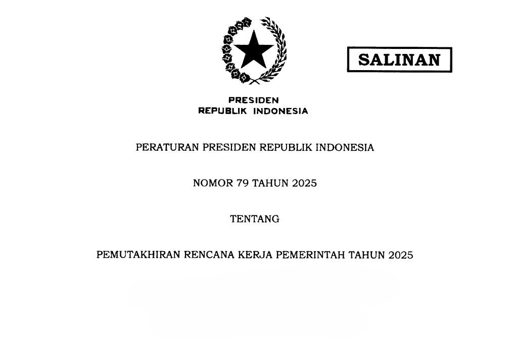Tampilan kop surat Perpres 79 Tahun 2025.