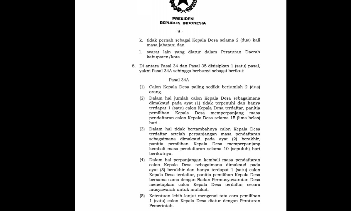Pilkades bisa saja dilaksanakan tanpa coblosan. Ketentuan itu termaktub dalam UU nomor 3 tahun 2024.
