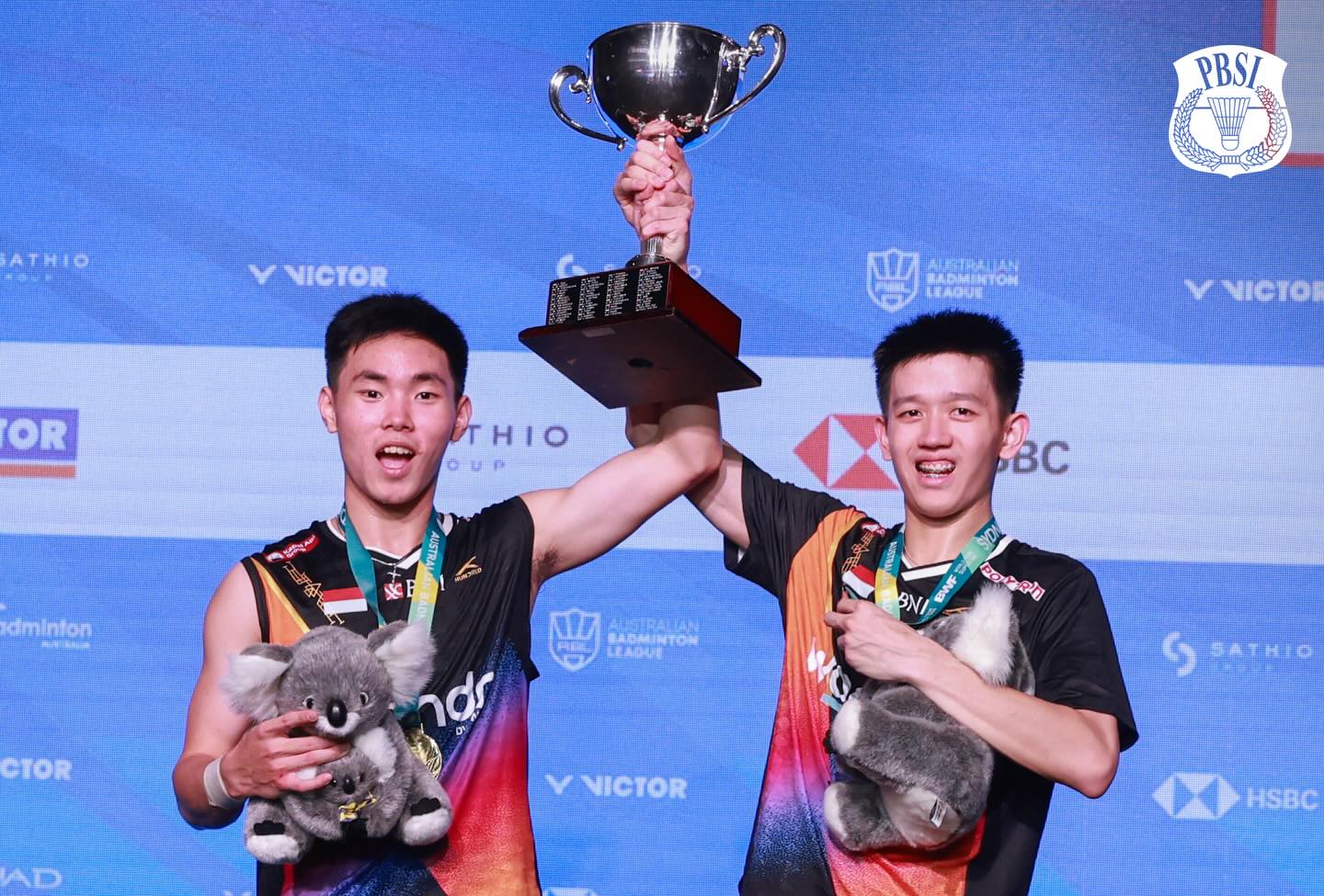 Raymond/Joaquin usai juara Australia Open 2025.