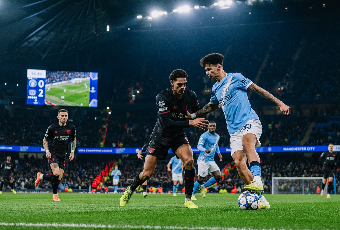 City kalah 0-2 dari Leverkusen.