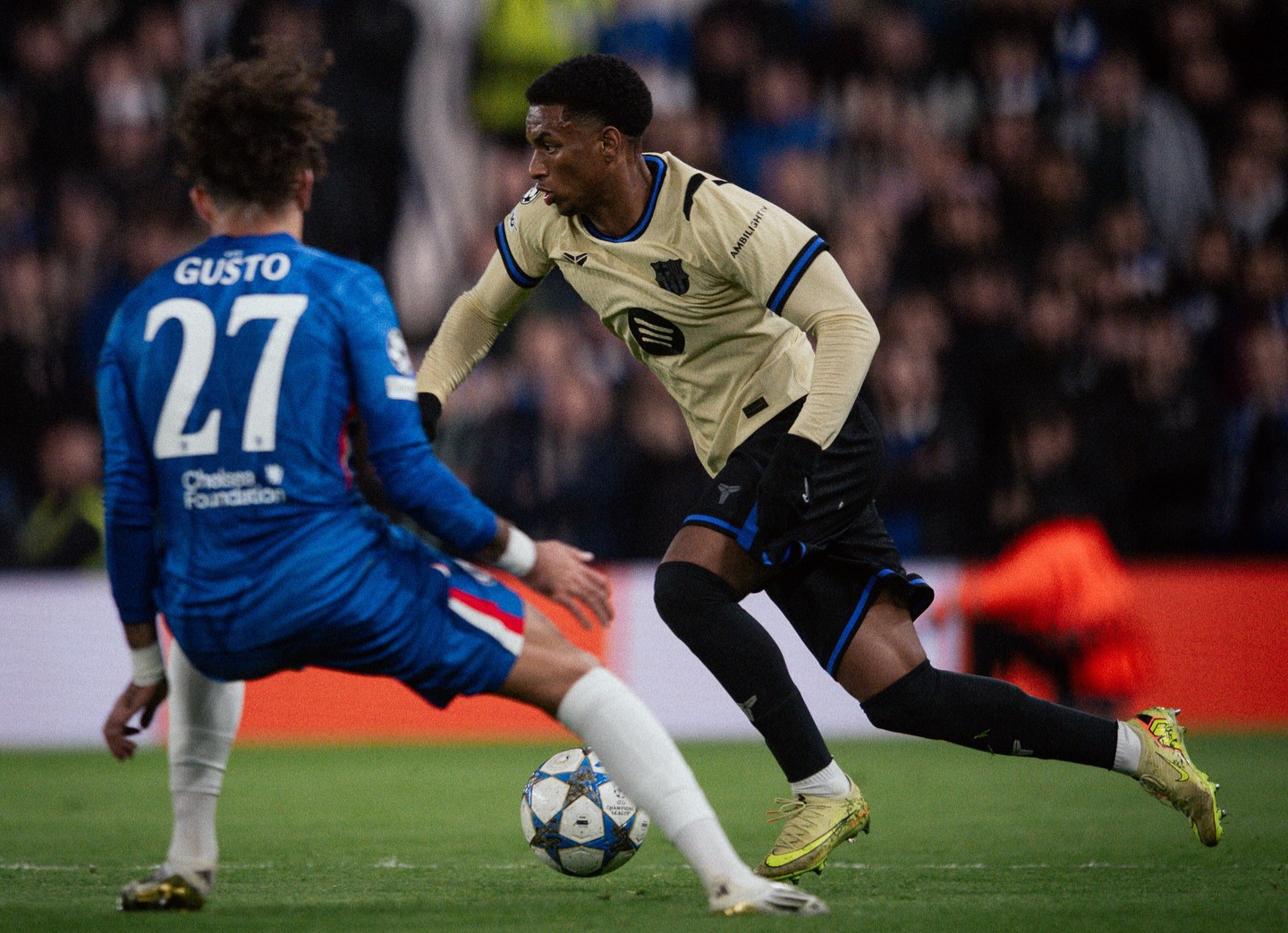Barca saat lawan Chelsea di Liga Champions.