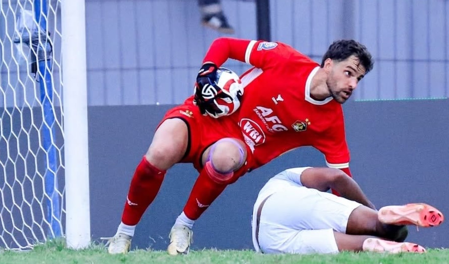 Leo Navacchio, kiper andalan Persik Kediri di BRI Super League.