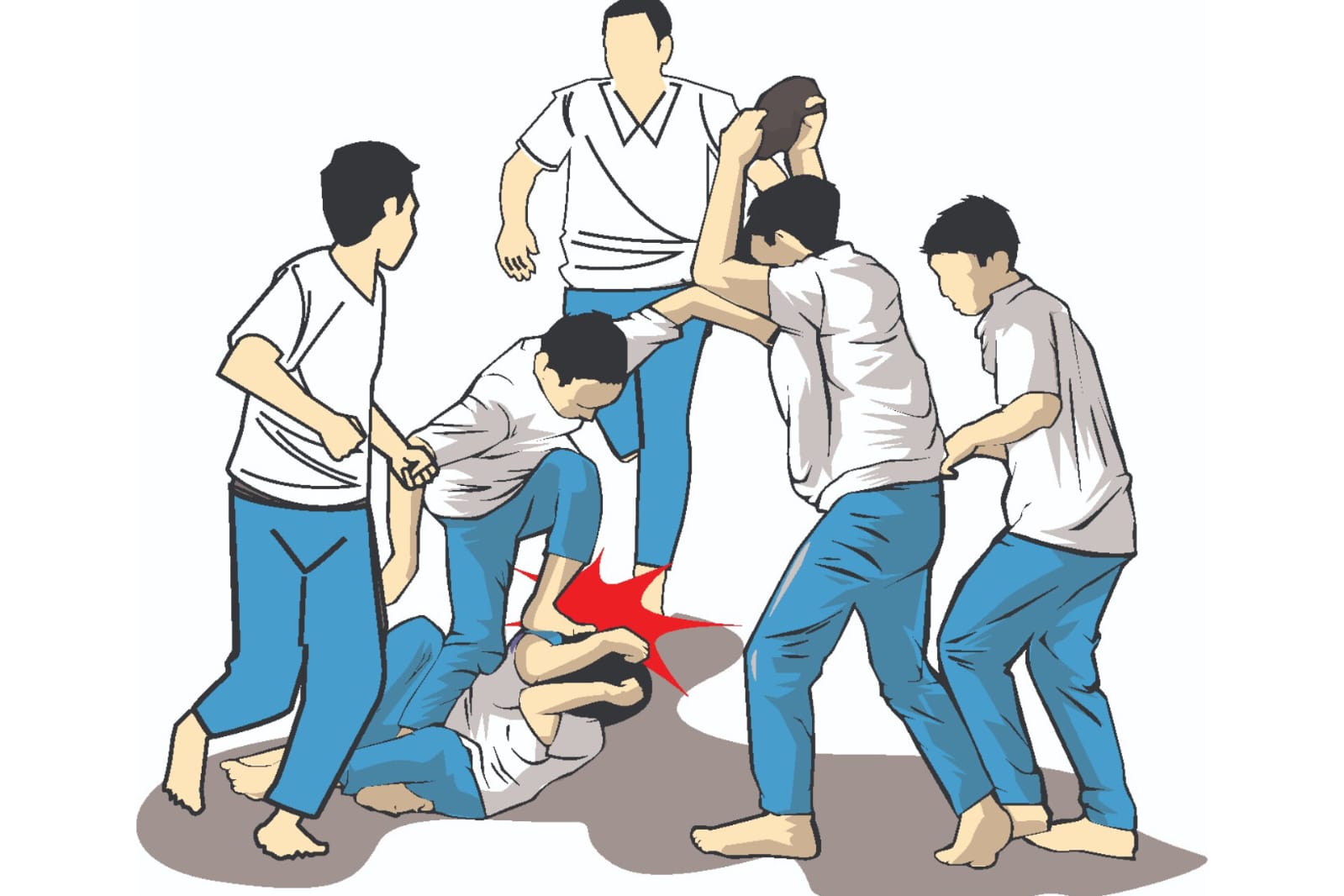 Orang tua korban melaporkan dugaan pengeroyokan siswa SMA Taruna Angkasa Madiun ke kepolisian. ILUSTRASI GRAFIS: HABIB ITUNG/JAWA POS RADAR MADIUN