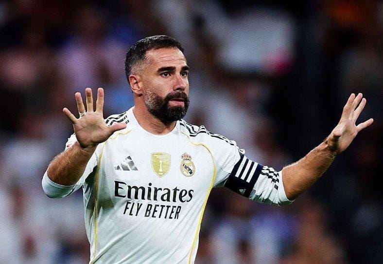 Carvajal terancam sanksi 2&ndash;4 laga usai sindir wasit di laporan resmi La Liga. FOTO: x/@realmadridcf