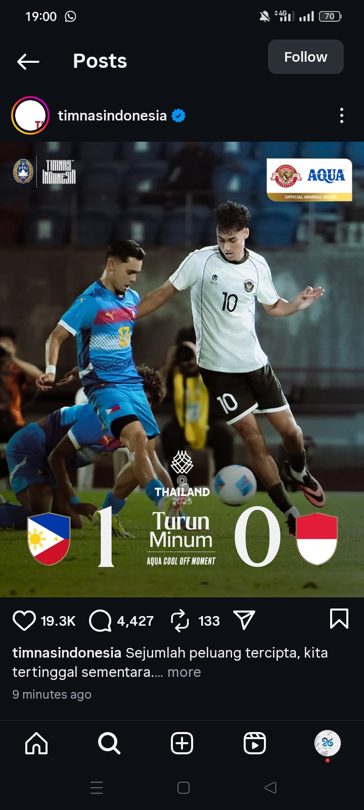 Timnas U23 Indonesia vs Filipina di SEA Games 2025.