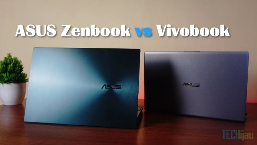 Ilustrasi perbandingan ASUS Zenbook dan Vivobook.