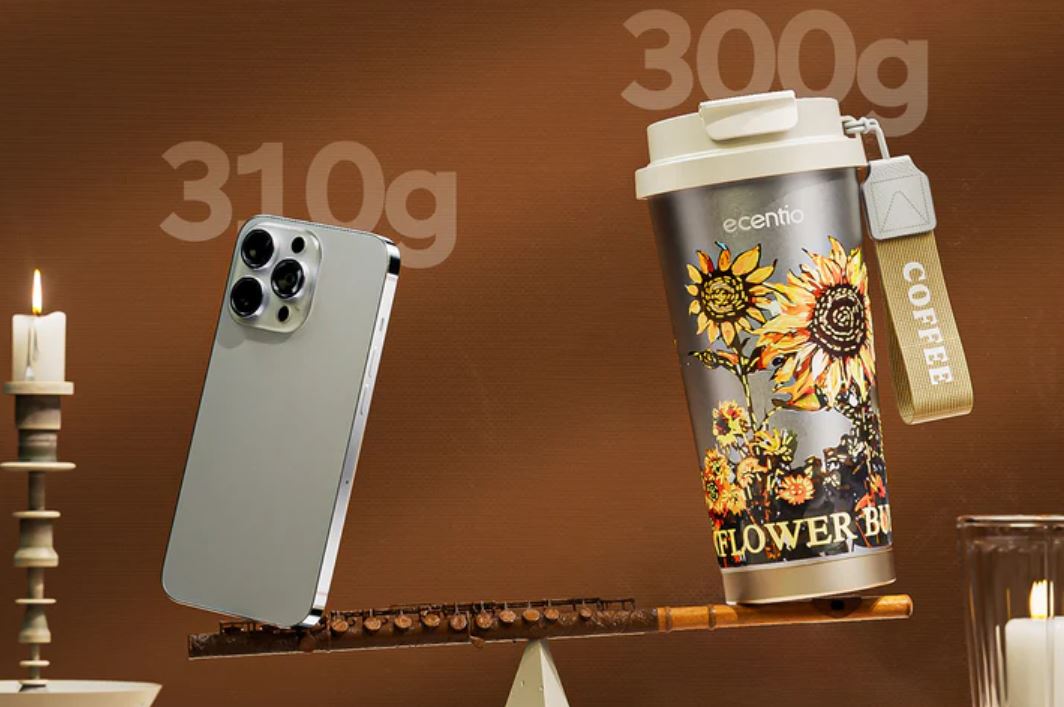 Ecentio Premium Double-Walled Titanium Bottle Titanium Cup.