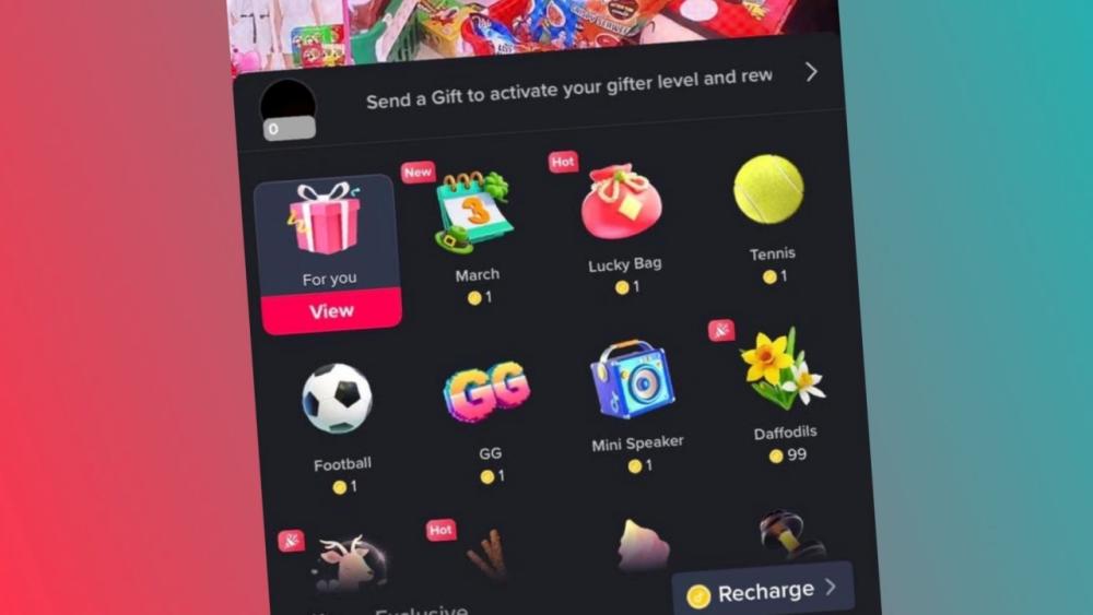Ilustrasi kirim gift koin TikTok.