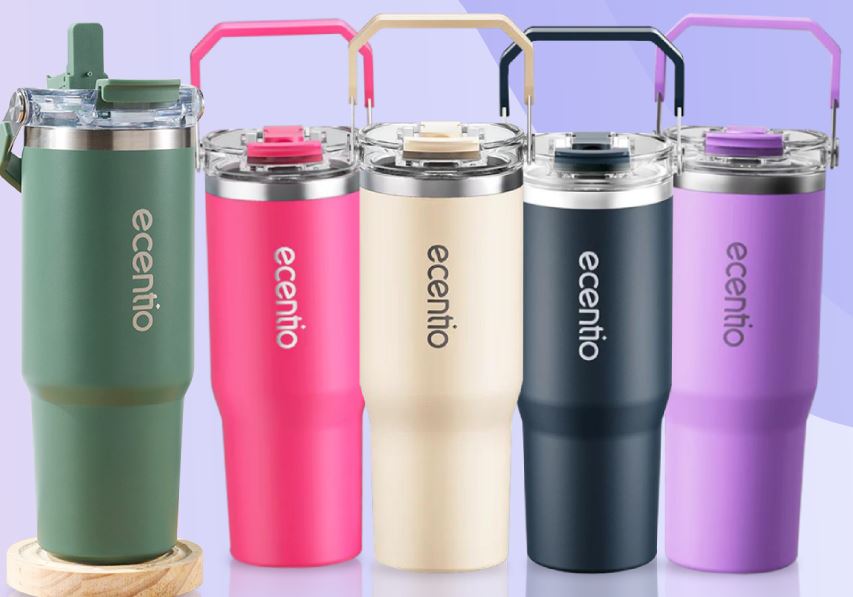 Ilustrasi tumbler Ecentio stainless steel.