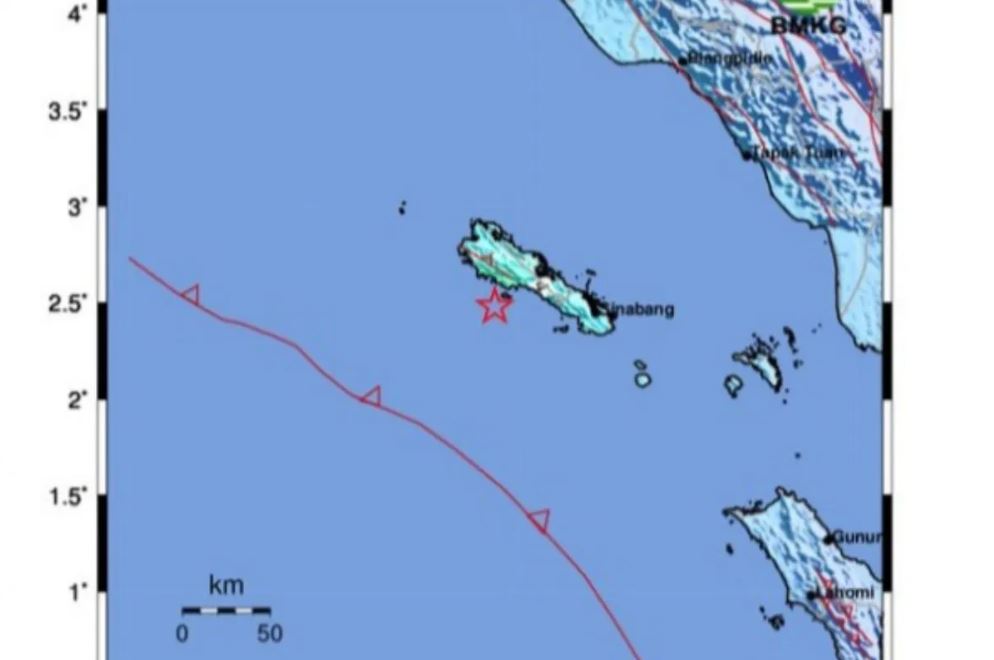 Gempa bumi tektonik berkekuatan Magnitudo 5,4 mengguncang wilayah Simeulue, Aceh, pada Selasa pukul 14.02 WIB.