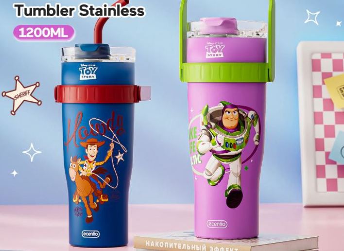 Ilustrasi tumbler Ecentio Toy Story cocok untuk anak TK.
