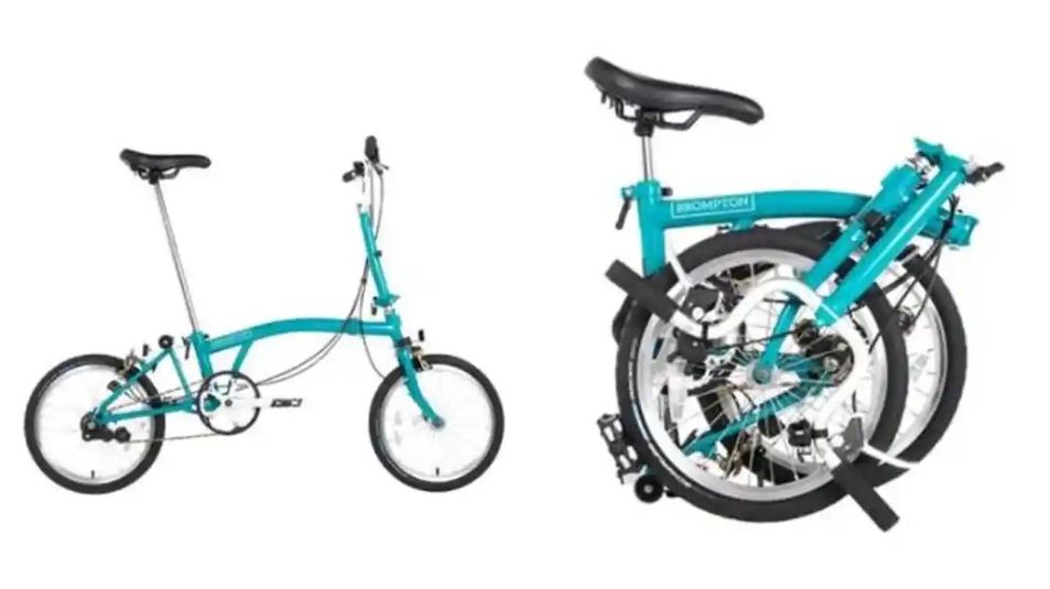 Ilustrasi melipat Brompton.