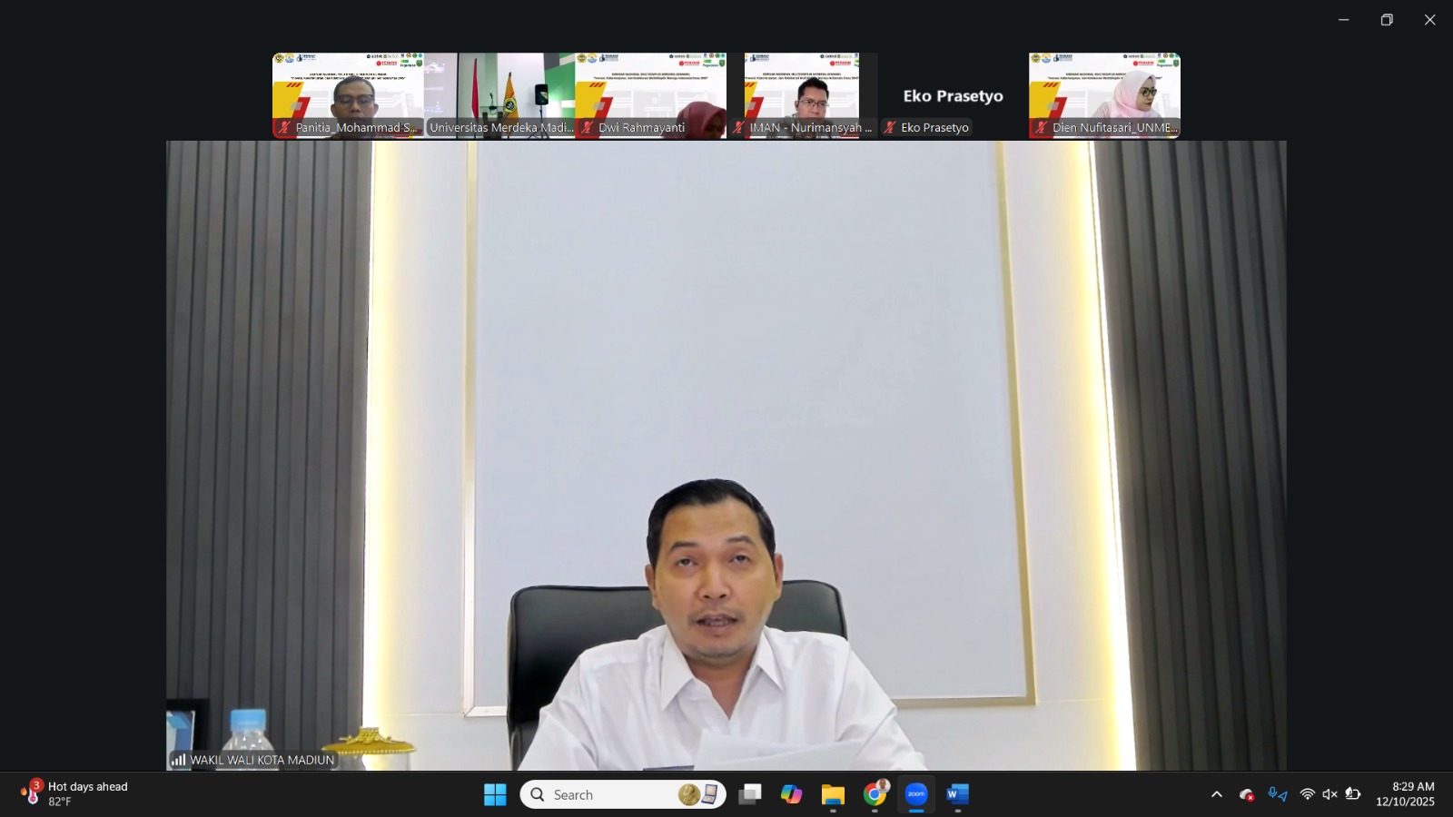 Wawali F Bagus Panuntun menjadi salah satu pembicara di Seminar Nasional Multidisiplin Merdeka (Semmar) 2025.