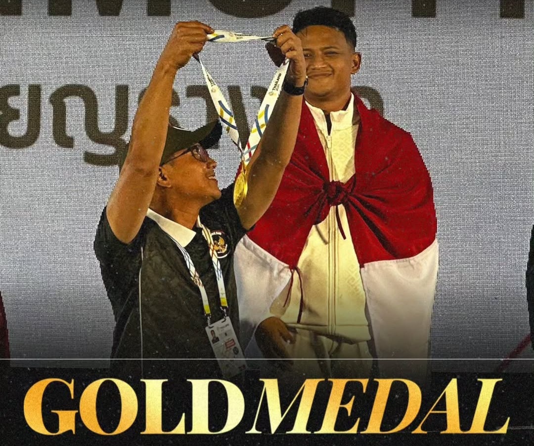 Indonesia meraih emas dari petanque men single.