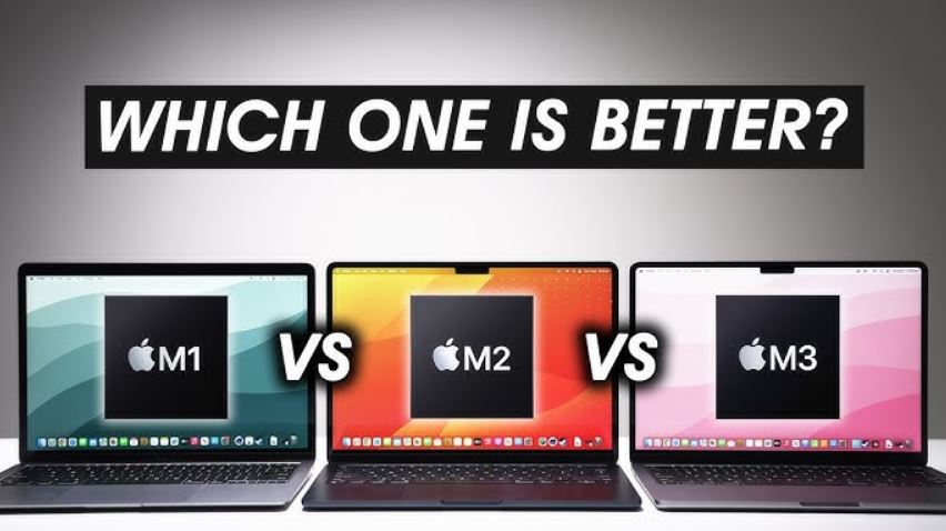 Ilustrasi MacBook Air M1, M2, dan M3