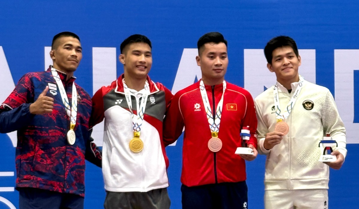 Artz Brilliant Perfecto Tanujaya meraih medali perunggu Jujitsu Fighting 77 Kg Men&rsquo;s pada SEA Games 2025 Thailand. FOTO: ISTIMEWA