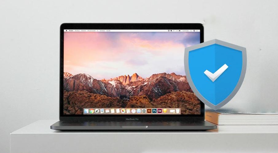 Ilustrasi MacBook antivirus.