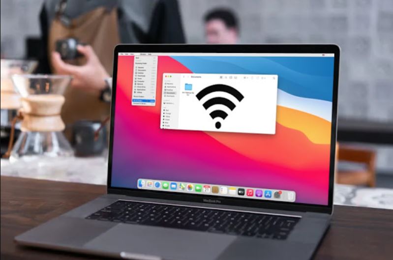 Ilustrasi MacBook connect Wifi.