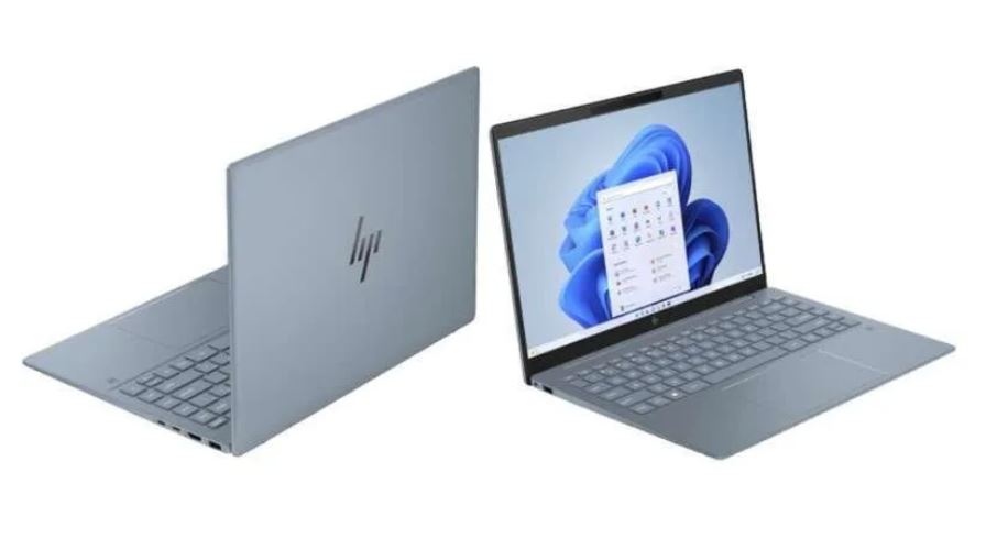 Ilustrasi laptop HP untuk pekerja.