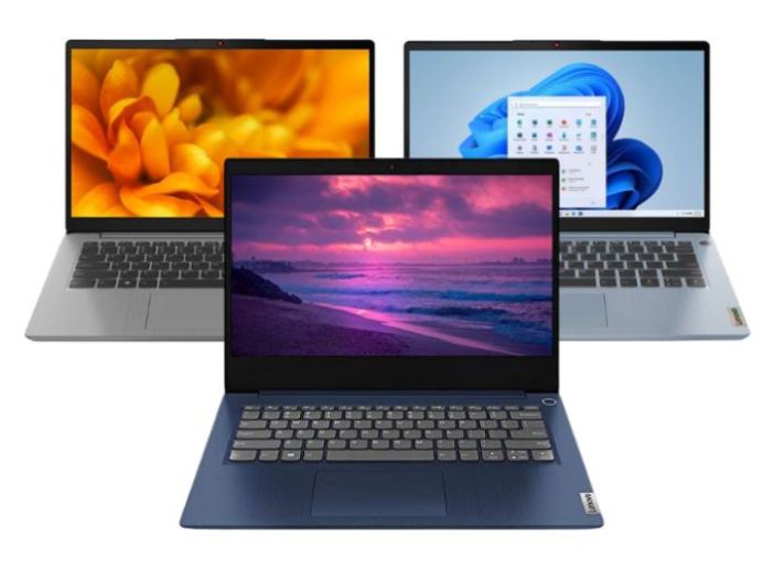 Ilustrasi laptop Lenovo untuk pelajar atau mahasiswa.
