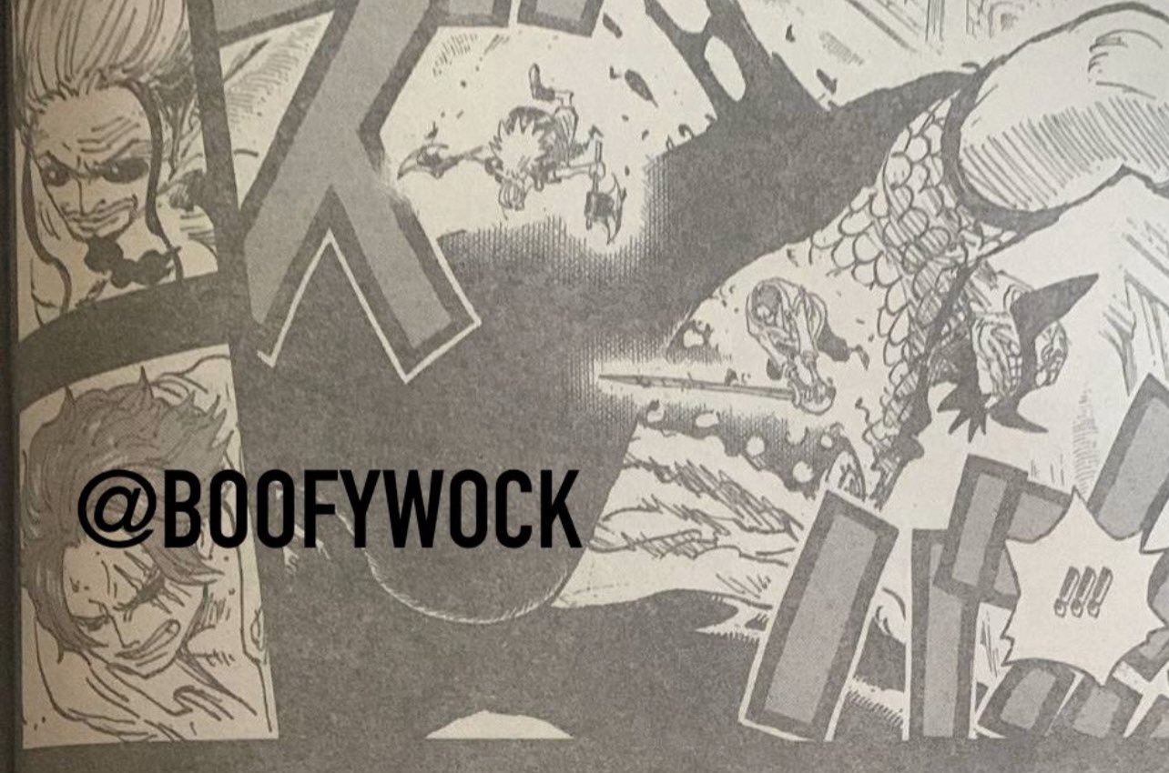 Shanks dan Gaban menebas tubuh Raja Harald di baca komik One Piece 1169 RAW.