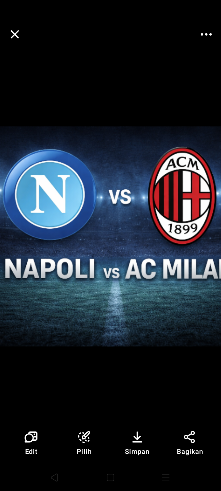 Pertandingan Supercoppa Italia Napoli vs AC Milan dijadwalkan Jumat 19 Desember 2025 pukul 02.00 WIB.
