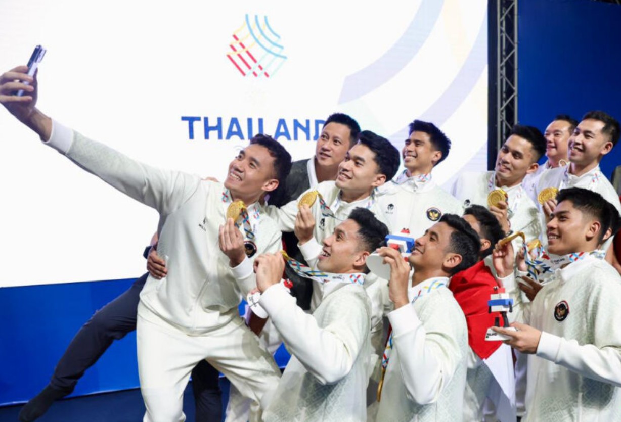 Tim badminton putra Indonesia di SEA Games 2025.