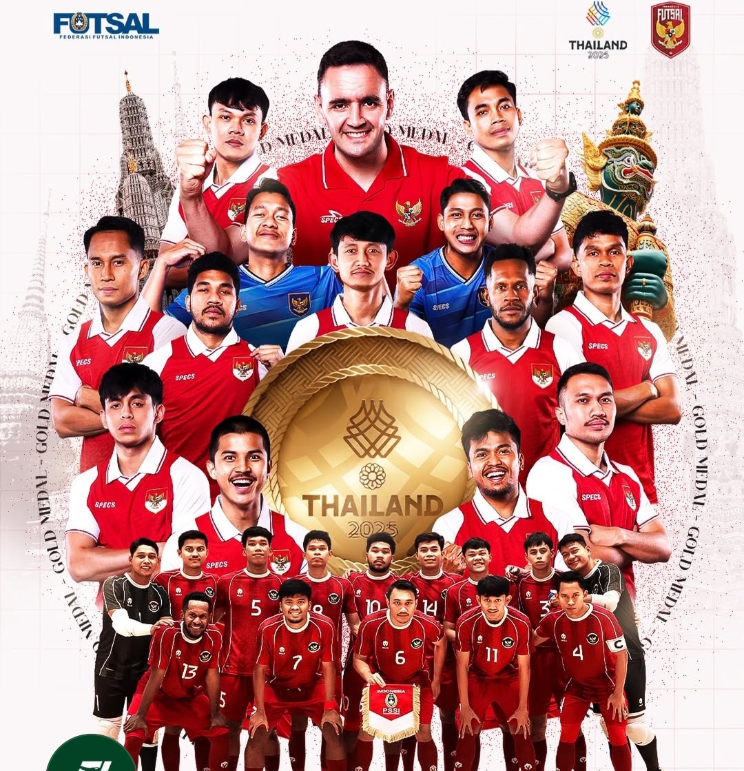 Timnas futsal menyumbangkan medali emas ke-91 untuk Indonesia.