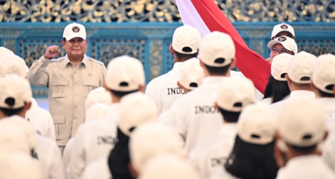 Presiden Prabowo saat acara pelepasan kontingen Indonesia di Istana Negara, Jakarta, Jumat (5/12/2025).
