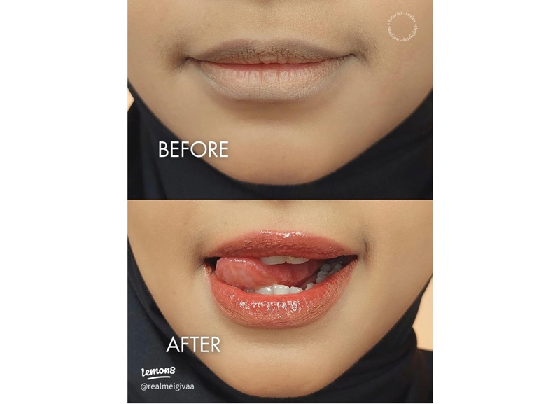 Ilustrasi lipstik untuk pelajar bibir hitam.
