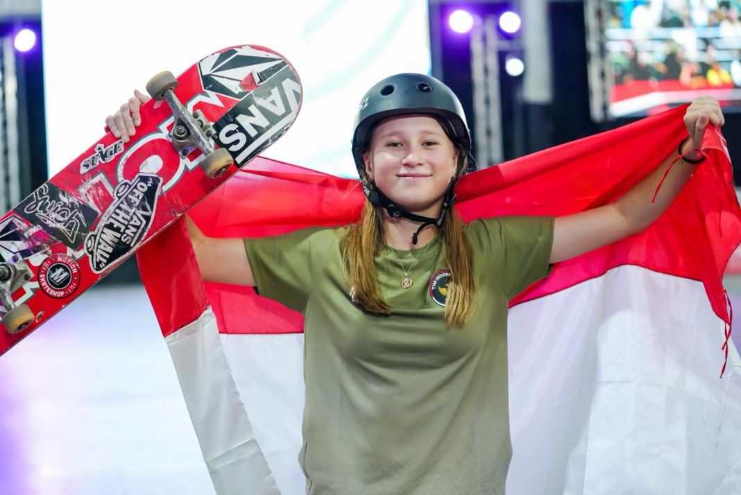 Ni Wayan Malana, skater muda asal Bali yang meraih medali perunggu SEA Games 2025.