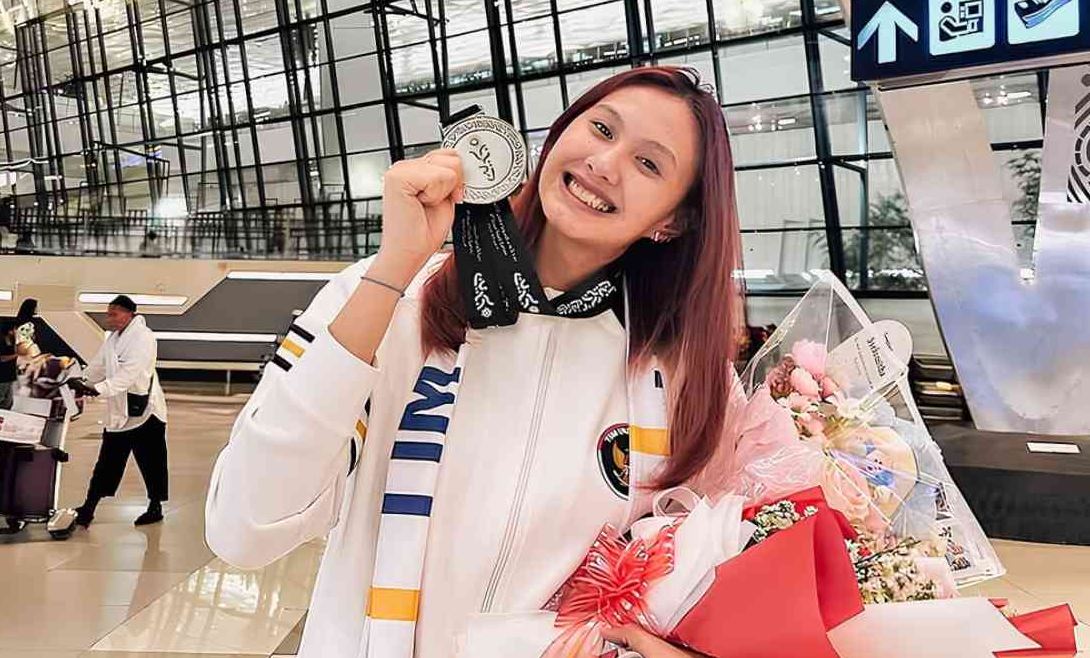 Pemain Timnas Voli Putri Indonesia Syelomitha Wongkar.