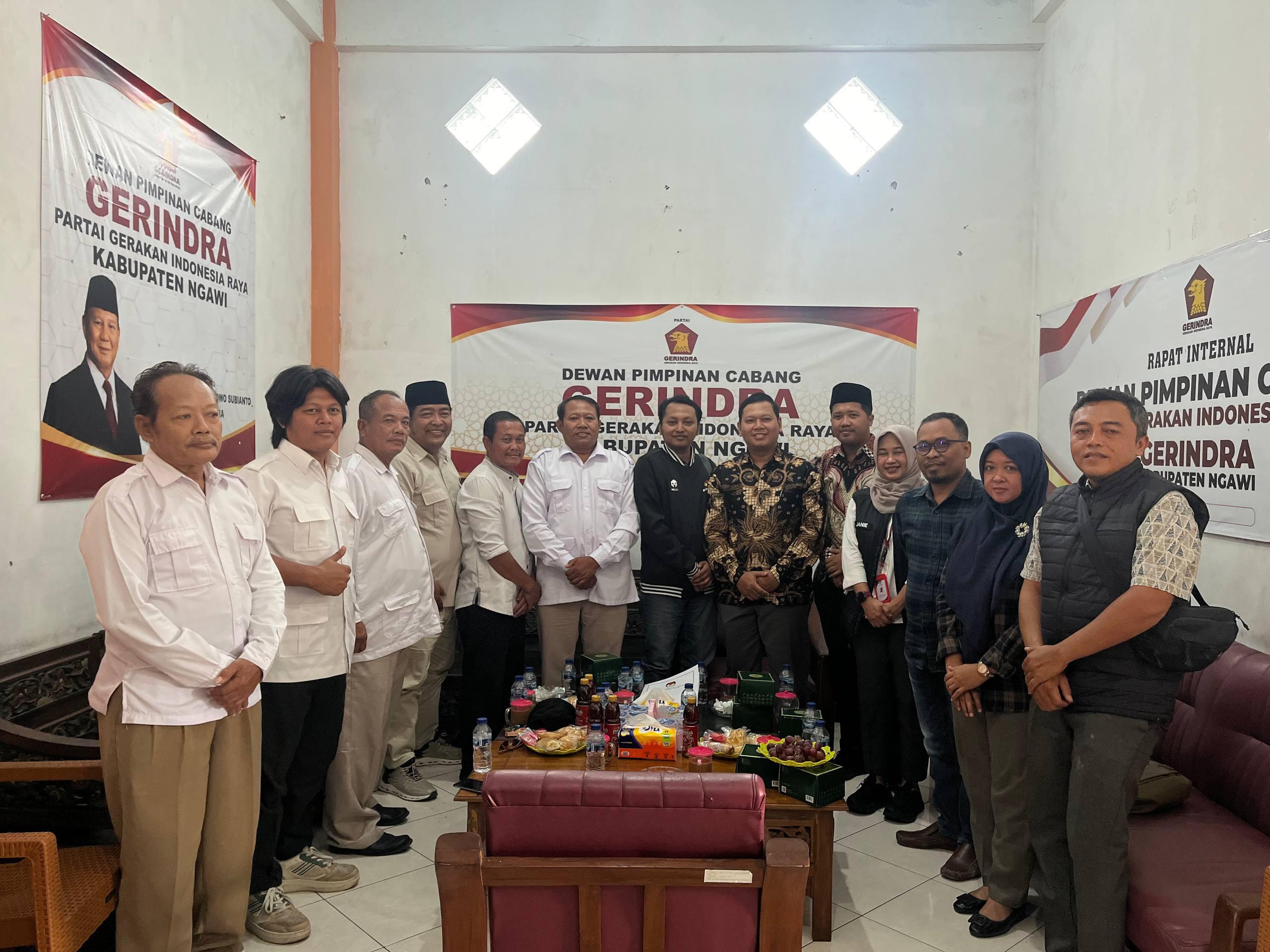 KPU Ngawi melakukan klarifikasi ke DPC Partai Gerindra terkait calon pengganti antar waktu (PAW) anggota DPRD Ngawi usai wafatnya Waluyo Jati Sasono. FOTO: ISTIMEWA