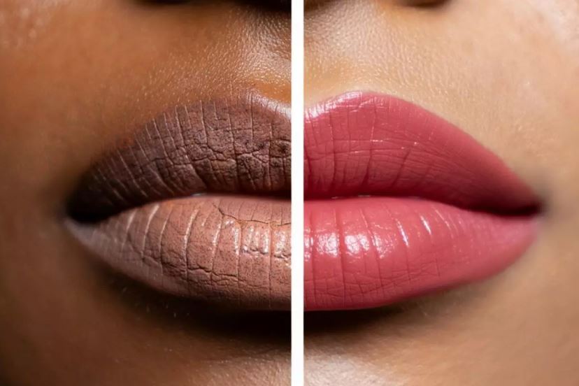 Ilustrasi warna lipstik matte Wardah untuk bibir hitam.