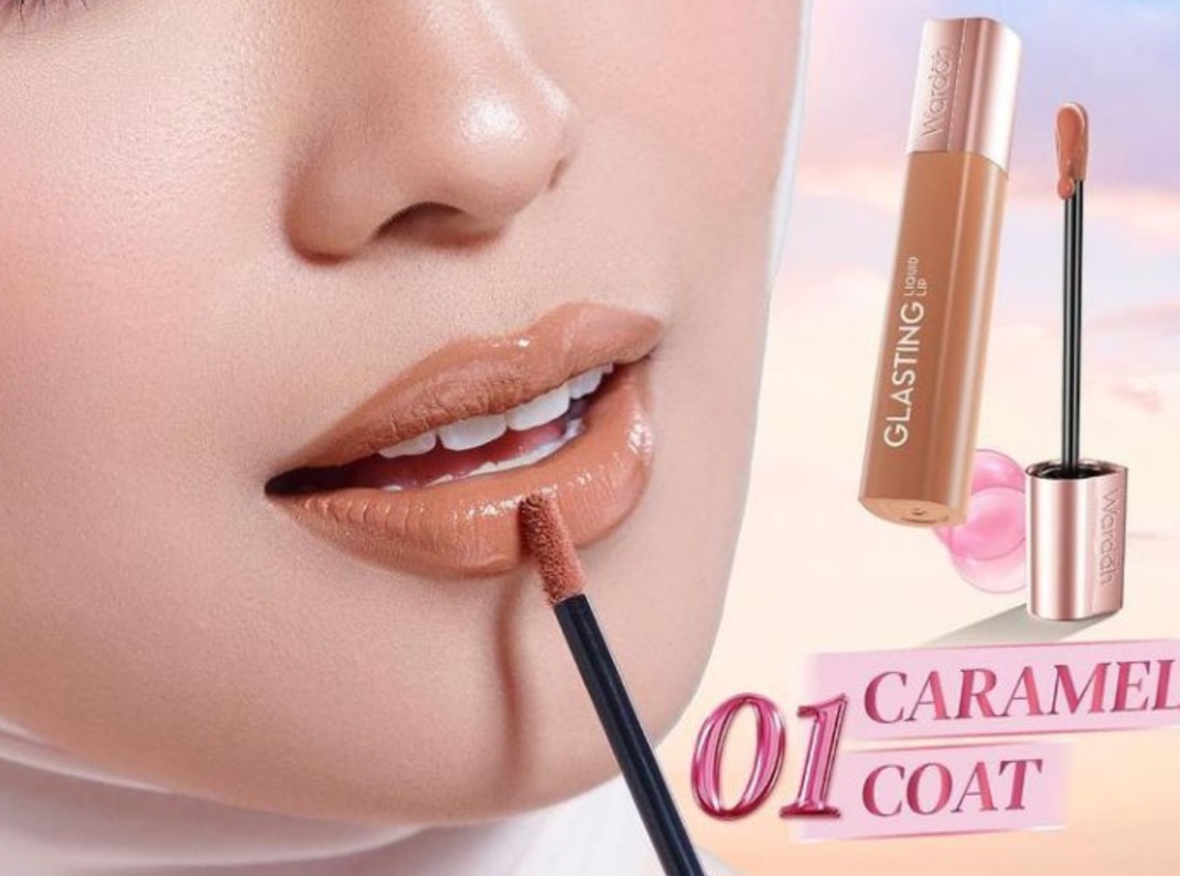 Ilustrasi lipstik glossy Wardah Glasting Liquid Lip.