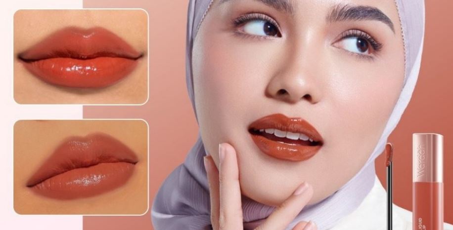 Ilustrasi warna lipstik Wardah untuk samarkan garis halus bibir.