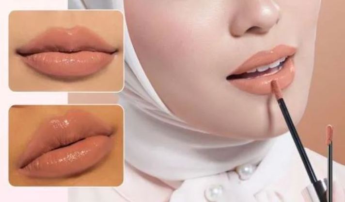 Ilustrasi lip gloss Wardah untuk bibir hitam yang glowing.