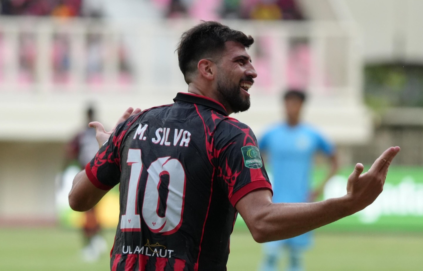 Selebrasi Matheus Silva usai cetak gol.