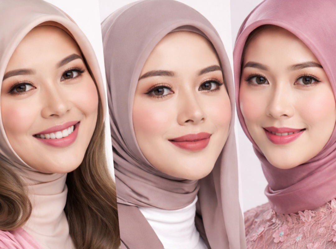 Ilustrasi ibu muda pakai lipstik Wardah warna natural.
